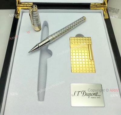 Copy S T Dupont Gold Lighter and Rollerball Pen sets